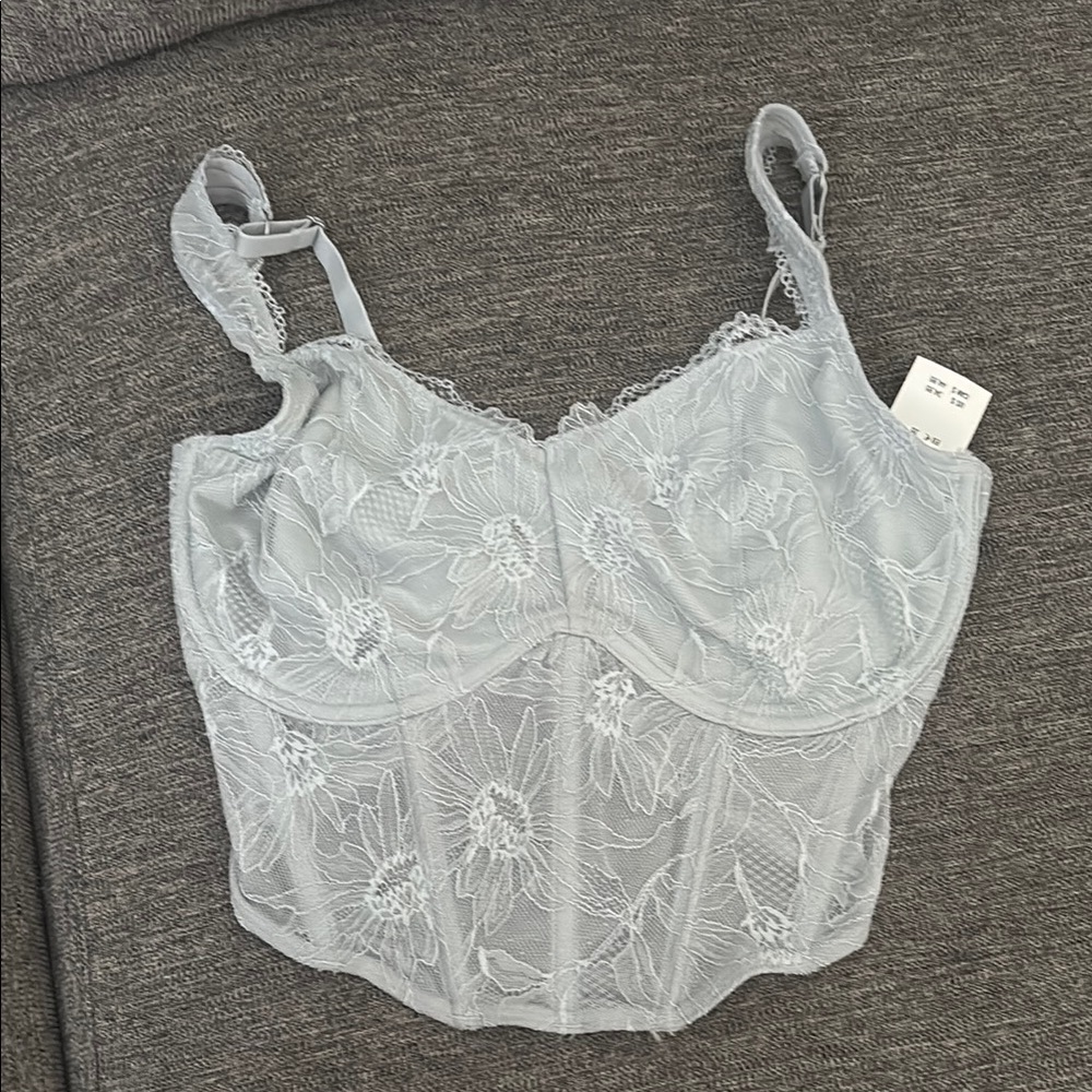 Lace Floral Bustier Top